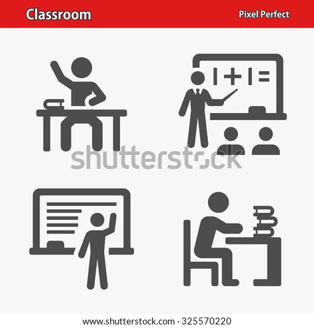 Classroom Icons. Professional, pixel perfect icons optimized for both large and small resolutions. EPS 8 format.