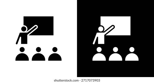 Diseño de silueta de Vector de iconos de aula. Ilustración de Diseño gráfico plano de Vector.