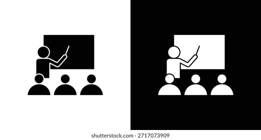 Diseño de silueta de Vector de iconos de aula. Ilustración de Diseño gráfico plano de Vector.