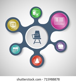 Classroom infographic templates with connected metaballs, stock vector