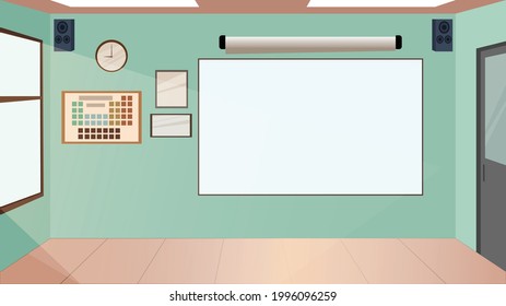 classroom interior background, vector illustration