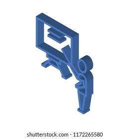 Classroom isometric left top view 3D icon