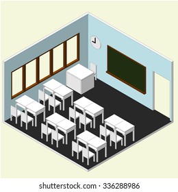 Classroom isometric vector icon