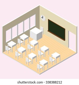 Classroom isometric vector icon