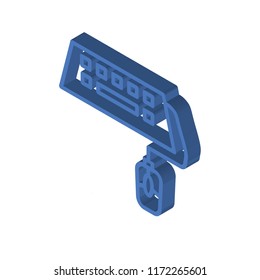 Classroom Keyboard isometric left top view 3D icon