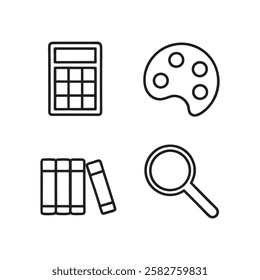 Classroom and Learning Outline Icons with Simple and Versatile Designs