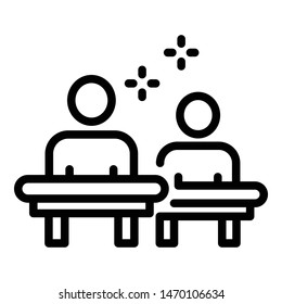 Classroom lesson icon. Outline classroom lesson vector icon for web design isolated on white background