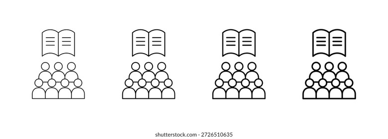 Classroom Lesson Icons Vector Set In Different Stroke Line Style