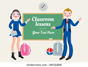 classroom lessons girl and boy