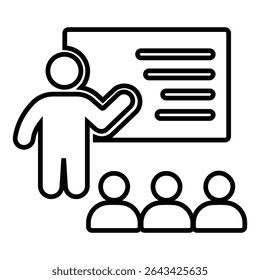 classroom line icon design. classroom thin black outline symbol vector illustration. editable stroke icon on transparent background.