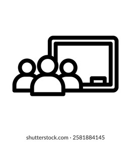 classroom line icon illustration vector graphic. Simple element illustration vector graphic, suitable for app, websites, and presentations isolated on white background