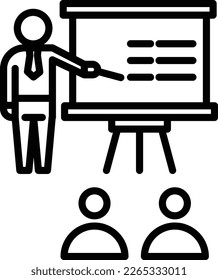 Diseño de iconos de vectores de línea de aula