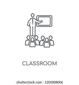 Classroom linear icon. Classroom concept stroke symbol design. Thin graphic elements vector illustration, outline pattern on a white background, eps 10.