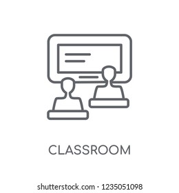 Classroom linear icon. Modern outline Classroom logo concept on white background from E-learning and education collection. Suitable for use on web apps, mobile apps and print media.