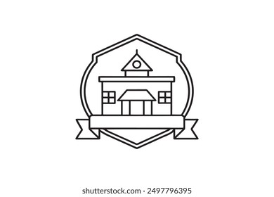 Klassenzimmer Logo Silhouette Vektorstil
