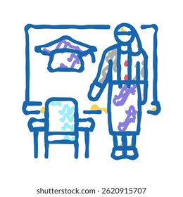 classroom management primary school doodle icon sketch vector. classroom management primary school sign. isolated symbol illustration