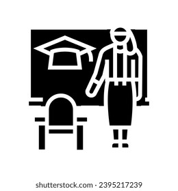 classroom management primary school glyph icon vector. classroom management primary school sign. isolated symbol illustration