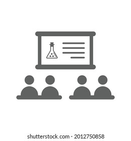 classroom, presentation icon. Gray vector graphics.