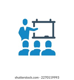 classroom presentation icon vector illustration