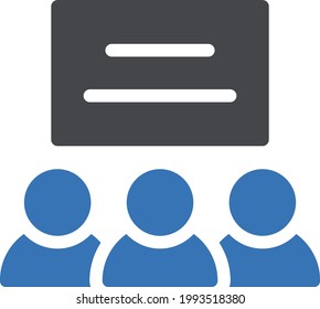 classroom presentation vector glyph colour icon
