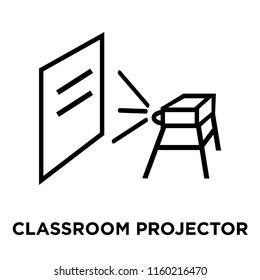 Classroom Projector icon vector isolated on white background, Classroom Projector transparent sign , linear symbol and stroke design elements in outline style