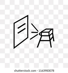 Classroom Projector vector icon isolated on transparent background, Classroom Projector logo concept