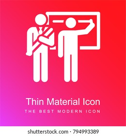 Classroom red and pink gradient material white icon minimal design