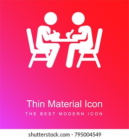 Classroom red and pink gradient material white icon minimal design