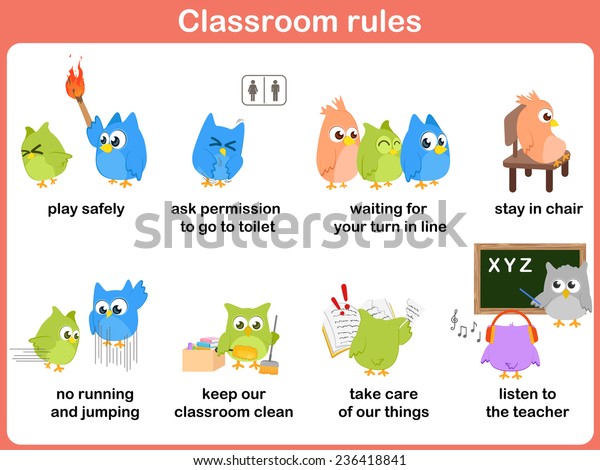 Classroom Rules Kids Stock Vector (Royalty Free) 236418841