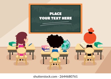 Classroom Scene With Cartoon Characters