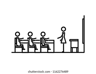 classroom scene with students and teacher