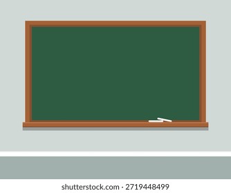 Escuela de aula con fondo de escena de pizarra. existencias de Vector