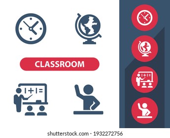 Classroom - School - Education Icons. Professional, pixel perfect icons. EPS 10 format.