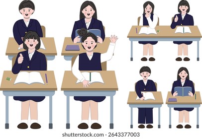 classroom school student study girl