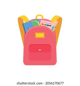 classroom school supplies stationery, pencil case, pen, pile of books, photorealistic literature,notebook, notebook textbook,school bag,Palettes and brushes in art,colored pencils. vector illustration