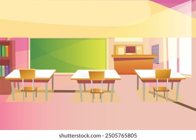 Classroom of the school without student and teacher