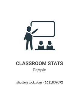 Classroom stats glyph icon vector on white background. Flat vector classroom stats icon symbol sign from modern people collection for mobile concept and web apps design.
