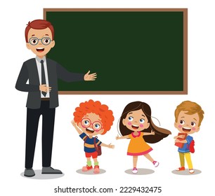 classroom teacher and cute students