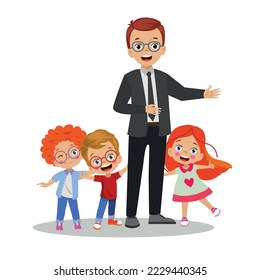 profesor de aula y estudiantes lindos