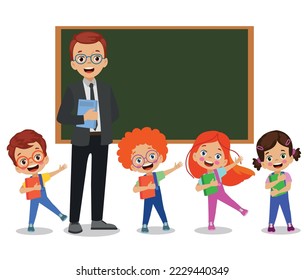 classroom teacher and cute students