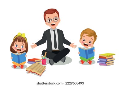 classroom teacher and cute students