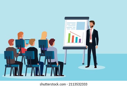 Classroom Teaching Business People Discussing  