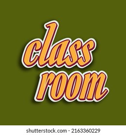 classroom text with gold color