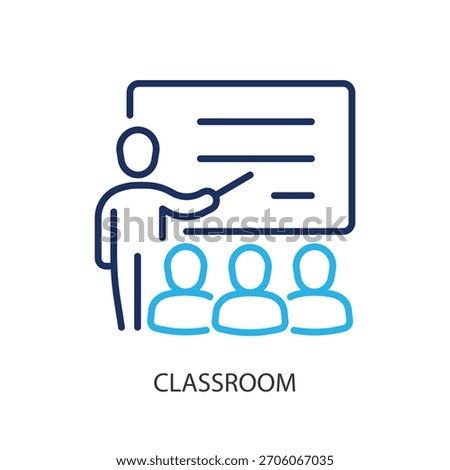 Classroom thin line icons. Original vector illustration.