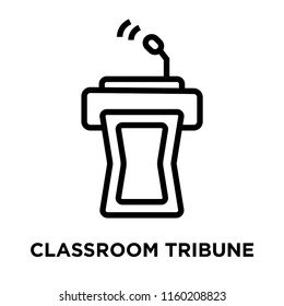 Classroom Tribune icon vector isolated on white background, Classroom Tribune transparent sign , linear symbol and stroke design elements in outline style