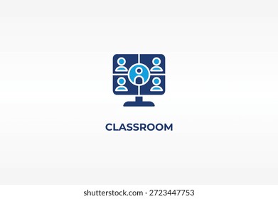 Classroom vector, icon or logo sign isolated symbol illustration