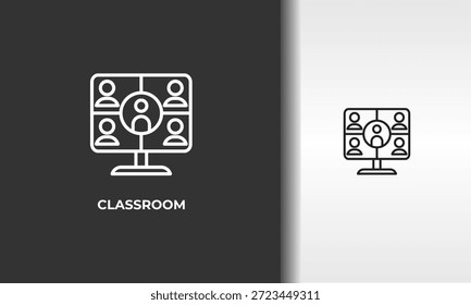 Ilustração De Símbolo Isolado De Vetor, Ícone Ou Sinal De Logotipo Da Sala De Aula