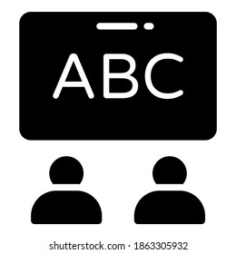 classroom vector icon, school and education icon