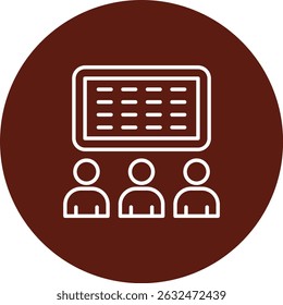 Classroom Vector Line Circle Icon Design