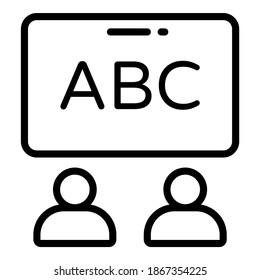 Vektorsymbol im Klassenzimmer, Symbol für Schule und Bildung